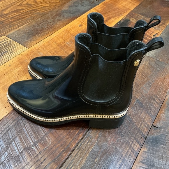 Lemon Jelly Women’s Black Gloss Chelsea Rain Boots Size 37 (US 6.5–7) - Picture 6 of 13